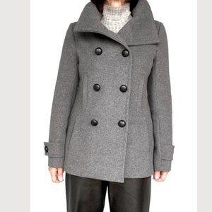 Babaton Howell Grey Wool Cashmere Blend Pea Coat - Size XS